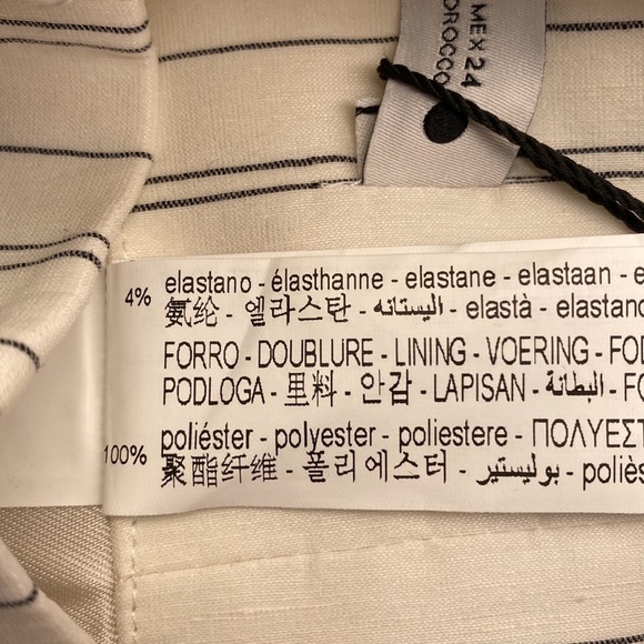 NWT. Zara White Striped Linen Blend Midi High-Waist Skirt. Size XS. - Picture 6 of 8